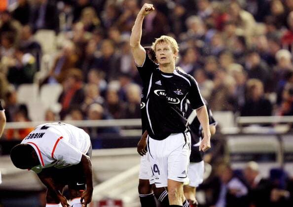 Steffen Iversen (Rosenborg Trondheim) - Torjubel -  Fußball EC 1 Herren Champions League 2007 2008, Valencia CF - Rosenborg Trondheim 0:2, FC Gruppe Valencia Freude, Fußball EC 1 Herren Champions League 2007 2008, Valencia CF - Rosenborg Trondheim 0:2, FC Gruppe Valencia Freude,