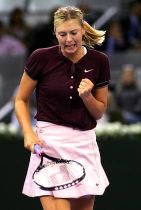 Maria Sharapova (Rußland) jubelt -  Tennis WM Damen Sony Ericsson Championships 2007, WTA Tour Einzelbild Madrid Freude, Begeisterung, Tennis WM Damen Sony Ericsson Championships 2007, WTA Tour Einzelbild Madrid Freude, Begeisterung,