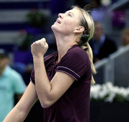 Maria Sharapova (Rußland) jubelt -  Tennis WM Damen Sony Ericsson Championships 2007, WTA Tour Einzelbild Madrid Glück, Freude, Tennis WM Damen Sony Ericsson Championships 2007, WTA Tour Einzelbild Madrid Glück, Freude,