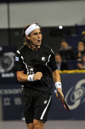 David Ferrer (Spanien) jubelt -  (IMCpau16058103) Tennis WM Herren ATP Masters Cup 2007, Series, Tour Einzelbild Shanghai Freude, Tennis WM Herren ATP Masters Cup 2007, Series, Tour Einzelbild Shanghai Freude,