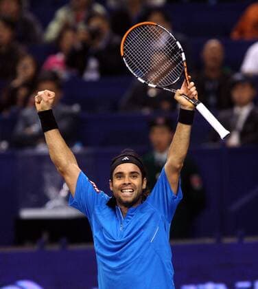Fernando Gonzalez (Chile) jubelt Tennis WM Herren ATP Masters Cup 2007, Series, Tour Einzelbild Schanghai Freude, Tennis WM Herren ATP Masters Cup 2007, Series, Tour Einzelbild Schanghai Freude,