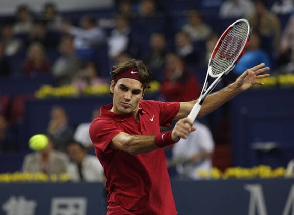 Roger Federer (Schweiz) Tennis WM Herren ATP Masters Cup 2007, Series, Tour Einzelbild Shanghai Dynamik, Tennis WM Herren ATP Masters Cup 2007, Series, Tour Einzelbild Shanghai Dynamik,