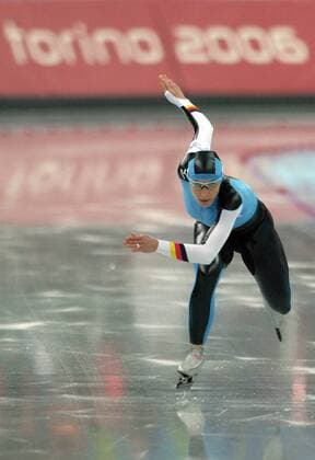 Anni Friesinger (Deutschland) Eisschnellauf OS Winter Damen Olympische Spiele Turin 2006, Winterspiele, 1000m, 1000 m, Meter Einzelbild Turin Eisschnellauf OS Winter Damen Olympische Spiele Turin 2006, Winterspiele, 1000m, 1000 m, Meter Einzelbild Turin