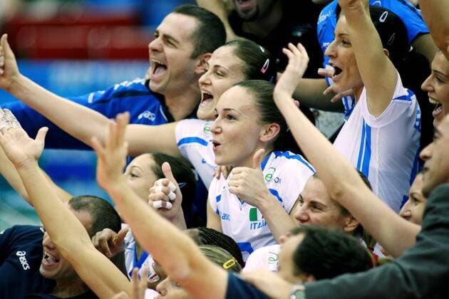 Italien feiert den Sieg beim World Cup 2007 -  Volleyball Damen World Cup 2007, World Cup, Weltcup, Welt, WC, Nationalteam, Nationaltrikot, Finale Gruppe Nagoya Freude, Begeisterung, Volleyball Damen World Cup 2007, World Cup, Weltcup, Welt, WC, Nationalteam, Nationaltrikot, Finale Gruppe Nagoya Freude, Begeisterung,