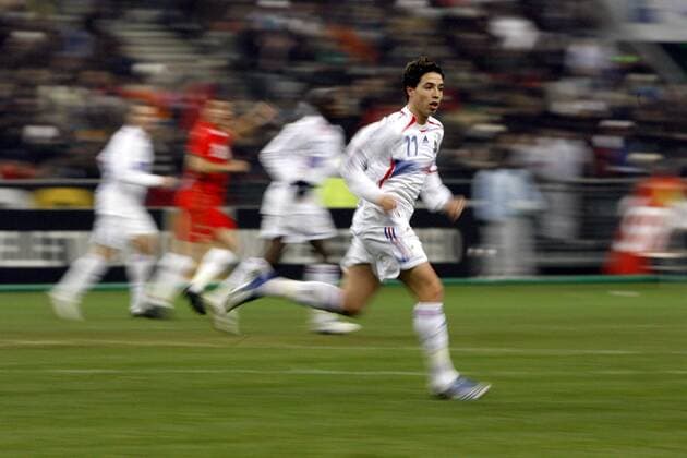 Samir Nasri (Frankreich) - Fußball Länderspiel Herren Freundschaftsspiel 2007, Nationalteam, Nationaltrikot, Test, Testspiel Einzelbild Paris Dynamik, Fußball Länderspiel Herren Freundschaftsspiel 2007, Nationalteam, Nationaltrikot, Test, Testspiel Einzelbild Paris Dynamik,