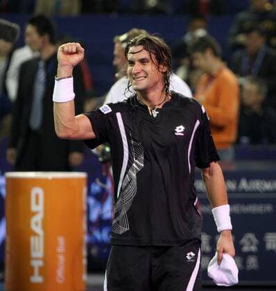 David Ferrer (Spanien) jubelt Tennis Herren ATP Masters Cup 2007, Series, Tour, Halbfinale o0 WM Einzelbild Shanghai Freude, Tennis Herren ATP Masters Cup 2007, Series, Tour, Halbfinale o0 WM Einzelbild Shanghai Freude,