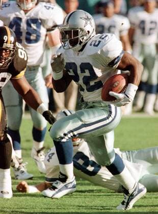 Emmitt Smith (Dallas Cowboys) am Ball -  (TEM96012805) American Football Herren NFL 1995 1996, Superbowl XXX, Super Bowl, Finale, Endspiel, Dallas Cowboys - Pittsburgh Steelers Einzelbild Tempe Dynamik, American Football Herren NFL 1995 1996, Superbowl XXX, Super Bowl, Finale, Endspiel, Dallas Cowboys - Pittsburgh Steelers Einzelbild Tempe Dynamik,