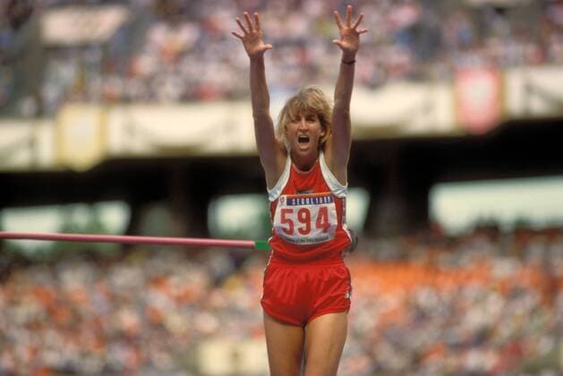 Louise Ritter (USA) - Olympiasiegerin 1988 im Hochsprung Leichtathletik OS Sommer Damen Olympische Spiele Seoul 1988, Sommerspiele, Nationaltrikot Einzelbild Seoul Freude, Begeisterung, Leichtathletik OS Sommer Damen Olympische Spiele Seoul 1988, Sommerspiele, Nationaltrikot Einzelbild Seoul Freude, Begeisterung,