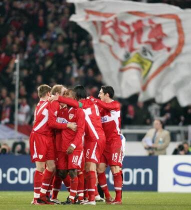 Torjubel Stuttgart Fußball EC 1 Herren Champions League 2007 2008, VfB Stuttgart Totale Stuttgart Freude, Fußball EC 1 Herren Champions League 2007 2008, VfB Stuttgart Totale Stuttgart Freude,
