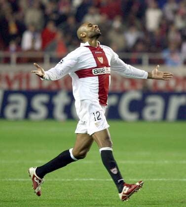 Frederic Kanoute (FC Sevilla) - Torjubel -  - NOxONLINExUSE Fußball EC 1 Herren Champions League 2007 2008, FC Sevilla, Vdig Einzelbild Sevilla Freude, Begeisterung, Fußball EC 1 Herren Champions League 2007 2008, FC Sevilla, Vdig Einzelbild Sevilla Freude, Begeisterung,