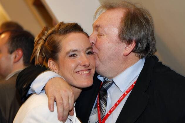 Justine Henin (Belgien) mit ihrem Vater Jose bei der Eröffnung ihrer Tennisschule Club Justine N1 - Tennis Damen Einweihung Tennisschule 2007, Eröffnung, Tennisclub, Schule, Club Justine N1, N 1, Gruppe Limelette Harmonie, Freude, Tennis Damen Einweihung Tennisschule 2007, Eröffnung, Tennisclub, Schule, Club Justine N1, N 1, Gruppe Limelette Harmonie, Freude,
