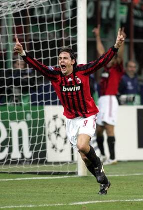 Filippo Inzaghi (AC Mailand) - Torjubel - Fußball EC 1 Herren Champions League 2007 2008, Milan Einzelbild Mailand Freude, Begeisterung, Fußball EC 1 Herren Champions League 2007 2008, Milan Einzelbild Mailand Freude, Begeisterung,