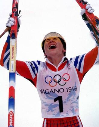 OLYMPIC LEGENDS: Larissa Lasutina Larissa Lazutina (Russland) - Olympiasiegerin 1998 in Nagano über 10 km Verfolgung -  (OLY98021205) Nordischer Skilauf OS Winter Damen Olympische Spiele Nagano 1998, Winterspiele, Ski Nordisch, Skisport, Skilanglauf, Langlauf Einzelbild Nagano Freude, Begeisterung, Nordischer Skilauf OS Winter Damen Olympische Spiele Nagano 1998, Winterspiele, Ski Nordisch, Skisport, Skilanglauf, Langlauf Einzelbild Nagano Freude, Begeisterung,