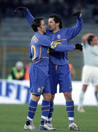 Alessandro del Piero (li.) und Hasan Salihamidzic (beide Juventus Turin) - Torjubel -  Fußball Herren Serie A 2007 2008, 1. Italienische Liga, Juventus Turin, Juve Gruppe Rom Freude, Fußball Herren Serie A 2007 2008, 1. Italienische Liga, Juventus Turin, Juve Gruppe Rom Freude,