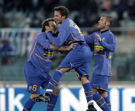 Torjubel Juventus Turin, v.li.: Cristiano Zanetti, Alessandro del Piero und Antonio Nocerino -  Fußball Herren Serie A 2007 2008, 1. Italienische Liga, Juventus Turin, Juve Gruppe Rom Freude, Fußball Herren Serie A 2007 2008, 1. Italienische Liga, Juventus Turin, Juve Gruppe Rom Freude,