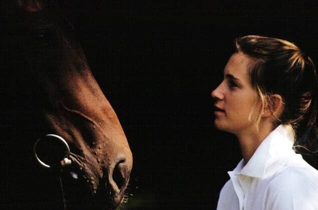 Nicole Uphoff (Deutschland) mit Rembrandt Pferdesport Damen Fotoshooting 2001, Reiten, Reitsport, Dressur, Dressurreiten Gruppe Aufnahmedatum geschätzt Pferdesport Damen Fotoshooting 2001, Reiten, Reitsport, Dressur, Dressurreiten Gruppe Aufnahmedatum geschätzt