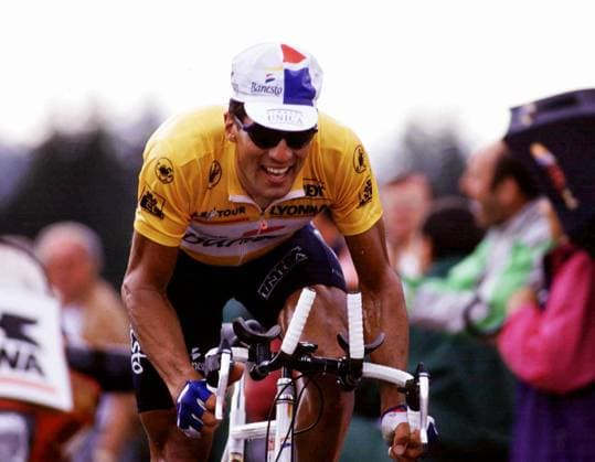 Miguel Indurain (Spanien Banesto) Radsport Herren Straßenradsport 1995, Straße, Rad, Tour de France Einzelbild Aufnahmedatum geschätzt Radsport Herren Straßenradsport 1995, Straße, Rad, Tour de France Einzelbild Aufnahmedatum geschätzt