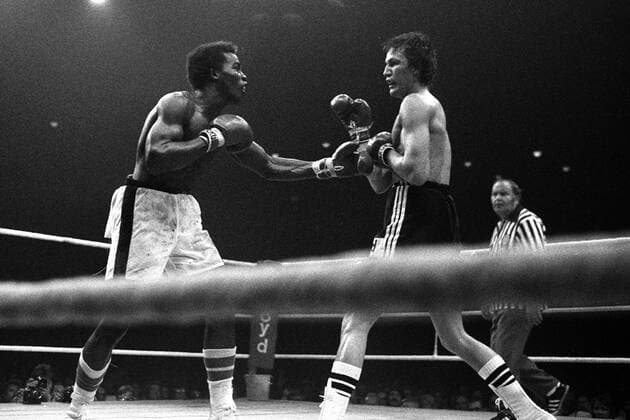 Elisha Obed (Bahamas, li.) gegen Eckhard Dagge (BR Deutschland) Boxen WM Herren WBC WM Halbmittelgewicht 1976, Boxsport, Profiboxen Gruppe Berlin Boxen WM Herren WBC WM Halbmittelgewicht 1976, Boxsport, Profiboxen Gruppe Berlin