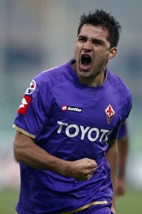 Mario Alberto Santana (AC Florenz) - Torjubel -  Fußball Herren Serie A 2007 2008, 1. Italienische Liga, AFC Fiorentina Einzelbild Florenz Freude, Begeisterung, Fußball Herren Serie A 2007 2008, 1. Italienische Liga, AFC Fiorentina Einzelbild Florenz Freude, Begeisterung,
