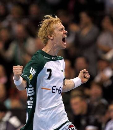 Christian Schöne (Göppingen) - Torjubel Handball 1. BL Herren Saison 2007 2008, Frisch Auf Göppingen, FrischAuf, FA, FAG Einzelbild Stuttgart Freude, Begeisterung, Handball 1. BL Herren Saison 2007 2008, Frisch Auf Göppingen, FrischAuf, FA, FAG Einzelbild Stuttgart Freude, Begeisterung,
