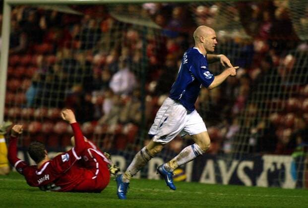 Andrew Johnson (Everton, re.) trifft gegen Robert Huth (Middlesbrough) zum 1:0 -  Fußball Herren English Premier League 2007 2008, 1. Englische Liga, Middlesbrough FC - Everton FC 0:2 Gruppe Middlesbrough Freude, Fußball Herren English Premier League 2007 2008, 1. Englische Liga, Middlesbrough FC - Everton FC 0:2 Gruppe Middlesbrough Freude,