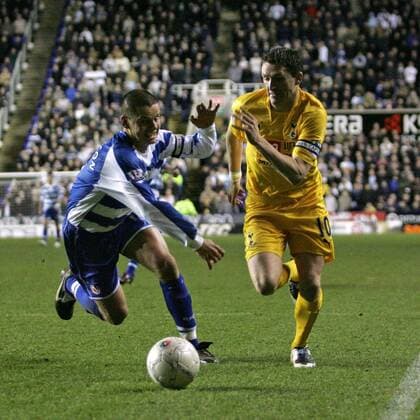 Robbie Keane (Tottenham Hotspur, re.) gegen Ivar Ingimarsson (Reading) - EDITORIAL USE ONLY. No use with unauthorised audio, video, data, fixture lists, club league logos or live services. Online in-match use limited to 120 images, no video emulation. No use in betting, games or single club league player publications. Fußball Herren FA Cup 2007 2008, Englischer Pokal, Pokalspiel, Reading FC - Tottenham Hotspurs 0:1, Spurs Gruppe Reading Dynamik, Fußball Herren FA Cup 2007 2008, Englischer Pokal, Pokalspiel, Reading FC - Tottenham Hotspurs 0:1, Spurs Gruppe Reading Dynamik,
