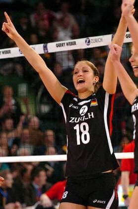 Corina Ssuschke (Deutschland) jubelt Volleyball Länderspiel Damen Olympiaqualifikation 2008, Olympia Qualifikation, Nationalmannschaft, Nationaltrikot, Einzelbild Halle Westfalen Freude, Begeisterung, Volleyball Länderspiel Damen Olympiaqualifikation 2008, Olympia Qualifikation, Nationalmannschaft, Nationaltrikot, Einzelbild Halle Westfalen Freude, Begeisterung,