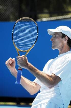 Ivo Karlovic (Kroatien) Tennis Herren Australian Open 2008, Grand Slam, ATP Tour Einzelbild Melbourne Freude, Begeisterung, Tennis Herren Australian Open 2008, Grand Slam, ATP Tour Einzelbild Melbourne Freude, Begeisterung,