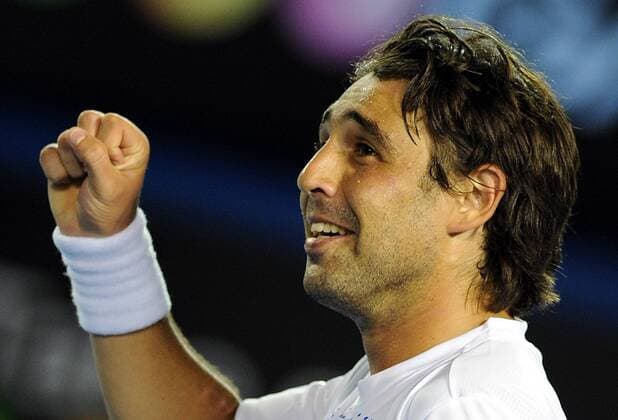 Marcos Baghdatis (Zypern) jubelt -  Tennis Herren Australian Open 2008, Grand Slam, ATP Tour Einzelbild Melbourne Freude, Tennis Herren Australian Open 2008, Grand Slam, ATP Tour Einzelbild Melbourne Freude,