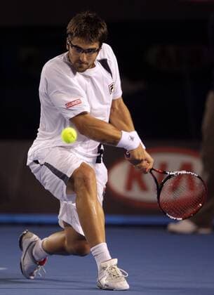 Janko Tipsarevic (Serbien) Tennis Herren Australian Open 2008, Grand Slam, ATP Tour Einzelbild Melbourne Tennis Herren Australian Open 2008, Grand Slam, ATP Tour Einzelbild Melbourne