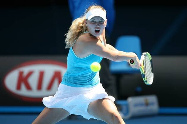 Caroline Wozniacki (Dänemark) Tennis Damen Australian Open 2008, Grand Slam. WTA Tour Einzelbild Melbourne Tennis Damen Australian Open 2008, Grand Slam. WTA Tour Einzelbild Melbourne