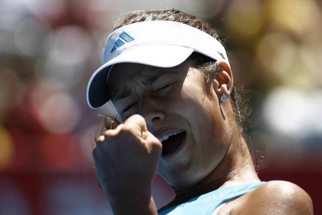 Ana Ivanovic (Serbien) jubelt Tennis Damen Australian Open 2008, Grand Slam, WTA Tour Porträt Melbourne Glück Freude, Begeisterung, Tennis Damen Australian Open 2008, Grand Slam, WTA Tour Porträt Melbourne Glück Freude, Begeisterung,