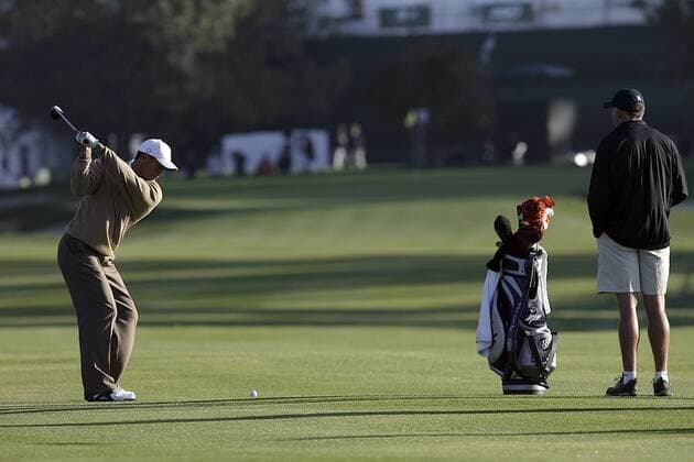 Tiger Woods (USA, li.) - (Icon36959905) Golf Herren Buick Invitational 2008, PGA Tour, Gruppe Torrey Pines San Diego Golf Herren Buick Invitational 2008, PGA Tour, Gruppe Torrey Pines San Diego EDITORIAL USE ONLY