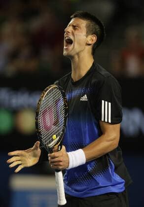 Novak Djokovic (Serbien) verzweifelt Tennis Herren Australian Open 2008, Grand Slam, ATP Tour Einzelbild Melbourne Enttäuschung, Verzweiflung, Tennis Herren Australian Open 2008, Grand Slam, ATP Tour Einzelbild Melbourne Enttäuschung, Verzweiflung,
