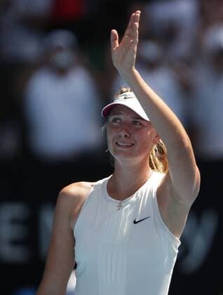 Maria Sharapova (Russland) freut sich über den Sieg bei den Australian Open 2008 Tennis Damen Australian Open 2008, Grand Slam, WTA Tour, Finale, Endspiel Einzelbild Melbourne Glück, Freude, Begeisterung, Tennis Damen Australian Open 2008, Grand Slam, WTA Tour, Finale, Endspiel Einzelbild Melbourne Glück, Freude, Begeisterung,