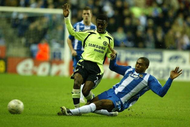 Shaun Wright Phillips (Chelsea, li.) gegen Wilson Palacios (Wigan) - EDITORIAL USE ONLY. No use with unauthorised audio, video, data, fixture lists, club league logos or live services. Online in-match use limited to 120 images, no video emulation. No use in betting, games or single club league player publications. Fußball Herren FA Cup 2007 2008, Englischer Pokal, Pokalspiel, Wigan Athletic - Chelsea FC London Gruppe Wigan Dynamik, Fußball Herren FA Cup 2007 2008, Englischer Pokal, Pokalspiel, Wigan Athletic - Chelsea FC London Gruppe Wigan Dynamik,