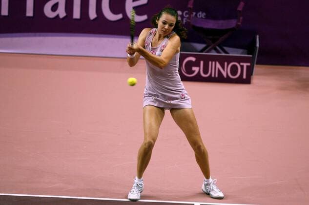 Debbrich Feys (Belgien) -  (pan24352) Tennis Damen Open Gaz de France 2008, WTA Tour Einzelbild Paris Dynamik, Tennis Damen Open Gaz de France 2008, WTA Tour Einzelbild Paris Dynamik,
