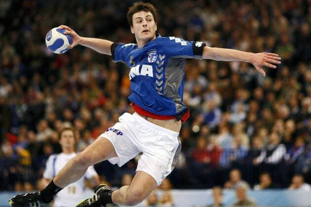 Domagoj Duvnjak (Zagreb) am Ball Handball EC 1 Herren Champions League 2007 2008, HC Croatia Osiguranje Zagreb Einzelbild Hamburg Dynamik, Handball EC 1 Herren Champions League 2007 2008, HC Croatia Osiguranje Zagreb Einzelbild Hamburg Dynamik,