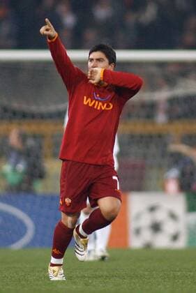 David Pizarro (AS Rom) - Torjubel -  Fußball EC 1 Herren Champions League 2007 2008, AS Roma Einzelbild Rom Freude, Fußball EC 1 Herren Champions League 2007 2008, AS Roma Einzelbild Rom Freude,