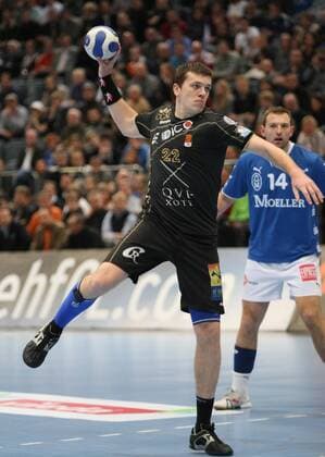 Siarhei Rutenka (Ciudad Real) am Ball Handball EC 1 Herren Champions League 2007 2008, VfL Gummersbach - BM Ciudad Real Gruppe Köln Dynamik, Handball EC 1 Herren Champions League 2007 2008, VfL Gummersbach - BM Ciudad Real Gruppe Köln Dynamik,
