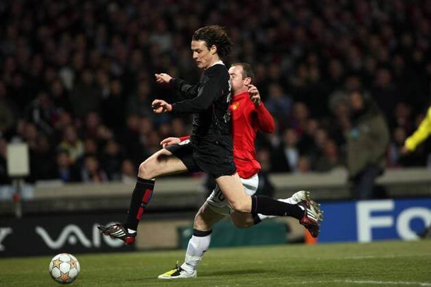 Sebastien Squillaci (Lyon, li.) gegen Wayne Rooney (Manchester United) -  Fußball EC 1 Herren Champions League 2007 2008, Olympique Lyonnais - Manchester United 1:1, OL, ManU Gruppe Lyon Dynamik, Fußball EC 1 Herren Champions League 2007 2008, Olympique Lyonnais - Manchester United 1:1, OL, ManU Gruppe Lyon Dynamik,