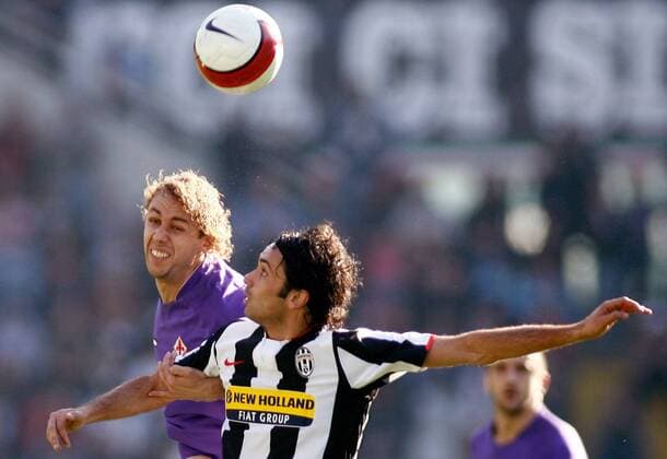 Marco Donadel (AC Florenz, li.) gegen Raffaele Palladino (Juventus Turin) - Fußball Herren Serie A 2007 2008, 1. Italienische Liga, Juventus Turin - ACF Fiorentina 2:3, Juve Gruppe Turin Dynamik, Kampf, Fußball Herren Serie A 2007 2008, 1. Italienische Liga, Juventus Turin - ACF Fiorentina 2:3, Juve Gruppe Turin Dynamik, Kampf,