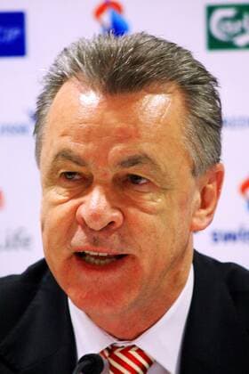 Ottmar Hitzfeld (Deutschland), Nationaltrainer der Schweiz ab Sommer 2008, während der Pressekonferenz Fußball Herren Nationalteam 2008, Präsentation, Pressetermin, Pressekonferenz Porträt Zürich Fußball Herren Nationalteam 2008, Präsentation, Pressetermin, Pressekonferenz Porträt Zürich 