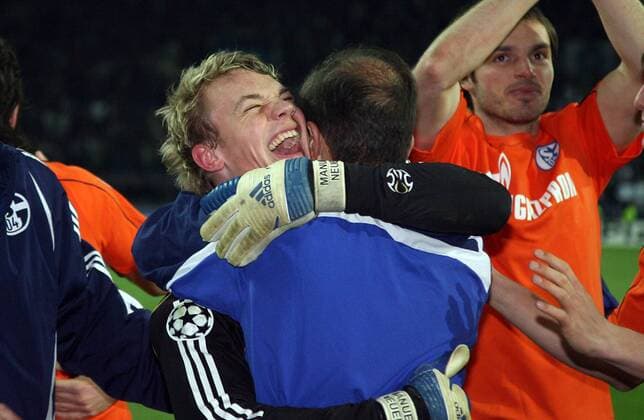 Torwart Manuel Neuer (Schalke) - Schlussjubel Fußball EC 1 Herren Champions League 2007 2008, FC Schalke 04 Gruppe Porto Glück, Begeisterung, Freude, Fußball EC 1 Herren Champions League 2007 2008, FC Schalke 04 Gruppe Porto Glück, Begeisterung, Freude,