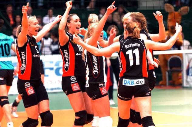 Jubel Suhl Volleyball 1. BL Damen DVV Pokal 2007 2008, Pokalspiel, Finale, VfB 91 Suhl Gruppe o0 Pokalfinale Halle Westfalen Freude, Volleyball 1. BL Damen DVV Pokal 2007 2008, Pokalspiel, Finale, VfB 91 Suhl Gruppe o0 Pokalfinale Halle Westfalen Freude,