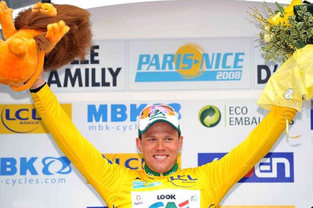 Thor Hushovd (Norwegen Credit Agricole) gewinnt den Paris Nizza Prolog 2008 -  Radsport Herren Paris Nizza 2008, Prolog, , Straßenradsport, Straße, Rad, Einzelzeitfahren, Zeitfahren Einzelbild Amily Begeisterung, Freude, Radsport Herren Paris Nizza 2008, Prolog, , Straßenradsport, Straße, Rad, Einzelzeitfahren, Zeitfahren Einzelbild Amily Begeisterung, Freude,