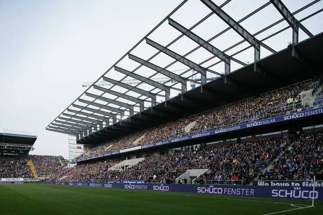 Fußball, Stadiongeschichte Arminia Bielefeld Schüco Arena, Heimspielstätte von Arminia Bielefeld Fußball 1. BL Herren Saison 2007 2008, Arminia Bielefeld, Totale SchücoArena Bielefeld Fußball 1. BL Herren Saison 2007 2008, Arminia Bielefeld, Totale SchücoArena Bielefeld