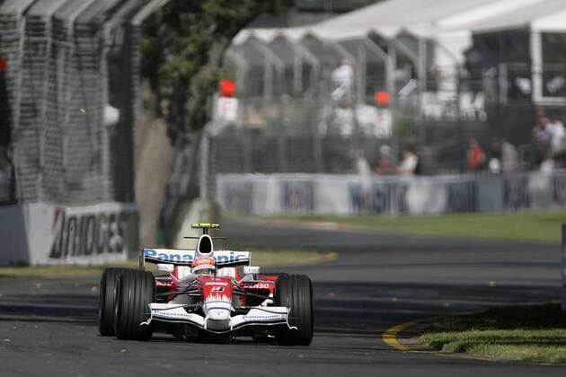 Timo Glock (Deutschland Toyota) in seinem Boliden - Motorsport Grand Prix Herren Großer Preis von Australien 2008, Formel 1 Weltmeisterschaft, F1, F, GP, WM, Freies Training Einzelbild Melbourne Motorsport Grand Prix Herren Großer Preis von Australien 2008, Formel 1 Weltmeisterschaft, F1, F, GP, WM, Freies Training Einzelbild Melbourne