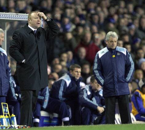 Trainer Alex McLeish (Birmingham, li.) und sein Kollege Kevin Keegan (Newcastle) nachdenklich -  Fußball Herren English Premier League 2007 2008, 1. Englische Liga, Birmingham City - Newcastle United 1:1 Gruppe Birmingham Nachdenklichkeit, Fußball Herren English Premier League 2007 2008, 1. Englische Liga, Birmingham City - Newcastle United 1:1 Gruppe Birmingham Nachdenklichkeit,