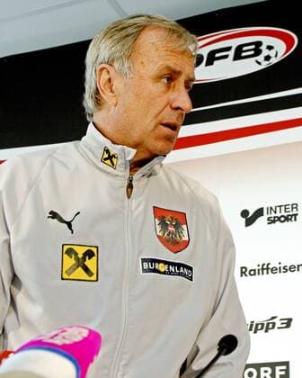 Nationaltrainer Josef Hickersberger (Österreich) -  Fußball Herren Nationalmannschaft 2008, Pressekonferenz, Pressetermin Einzelbild Wien Fußball Herren Nationalmannschaft 2008, Pressekonferenz, Pressetermin Einzelbild Wien